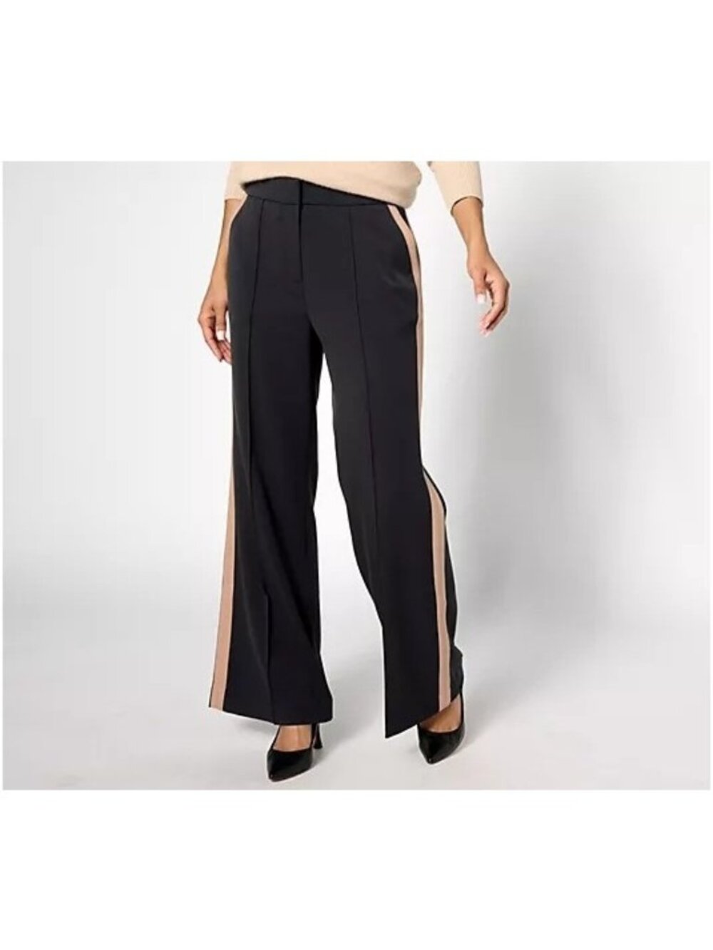 Studio Park x Kerstin Lindquist Trouser Size 24W Regular Wide Leg Black Career